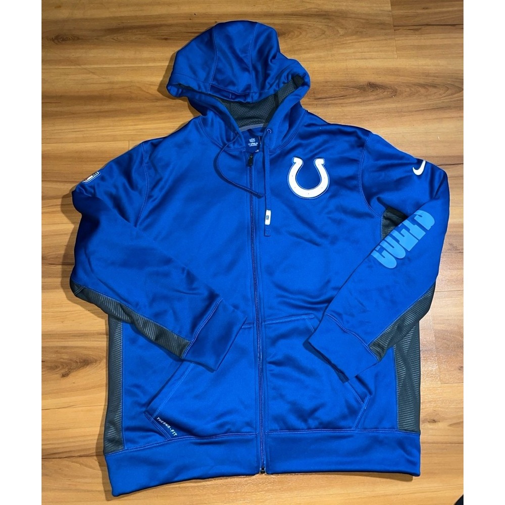 Nike OnField Indianapolis Colts NFL Football Full Zip Sweatshirt Full Zip Hoodie